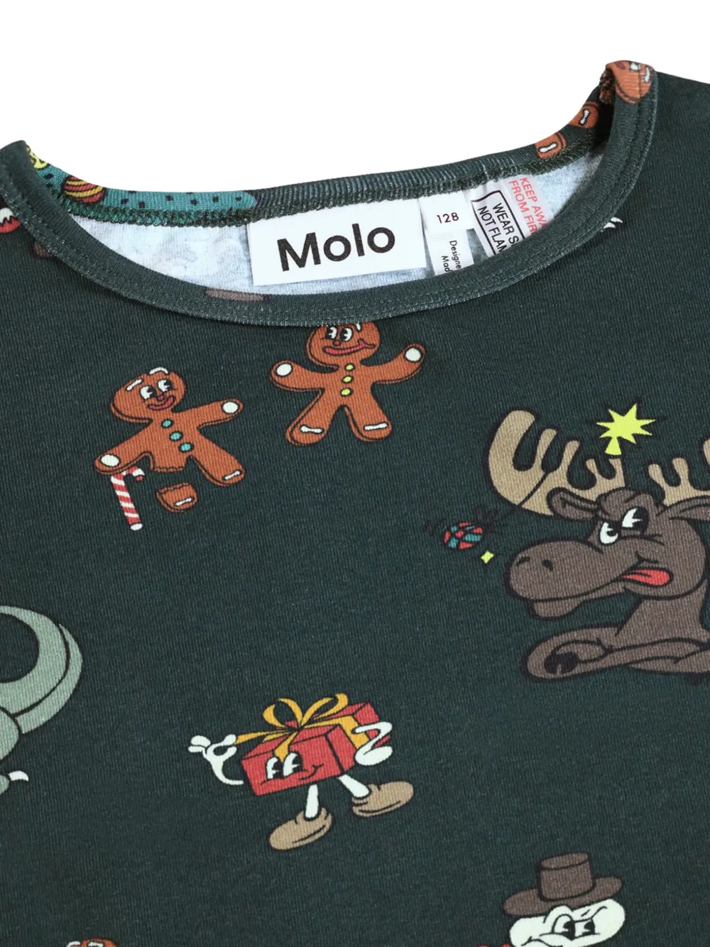 Molo Pyjama met grafische print Groen