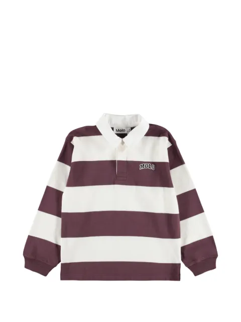 Molo striped logo-embroidered polo shirt