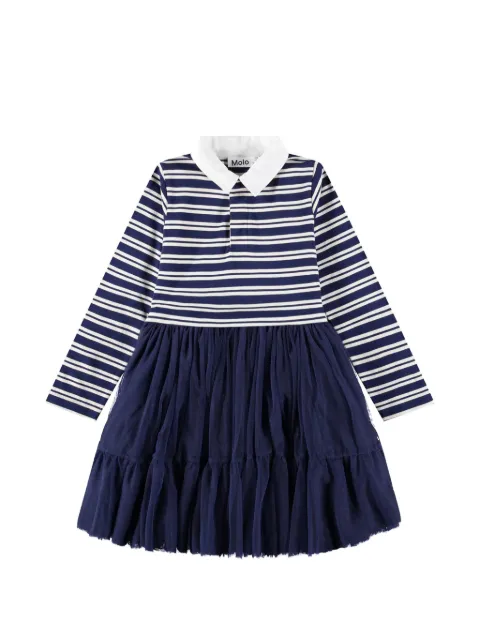 Molo striped tiered-skirt dress