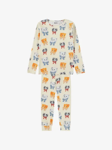 Molo kitten-print pajamas