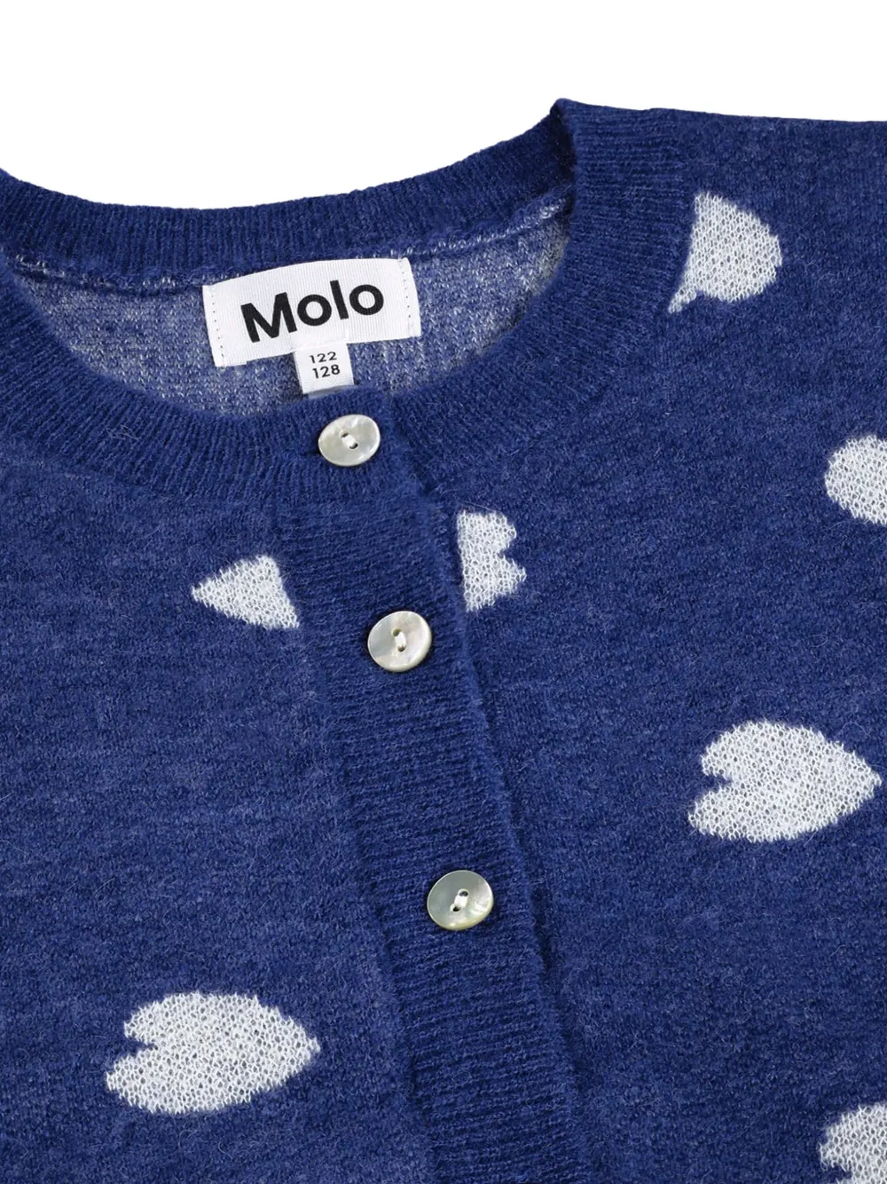 Molo Vest met hartpatroon Blauw