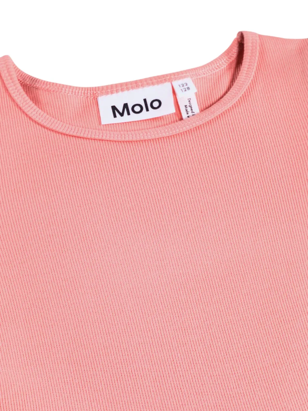 Molo Ribgebreide jurk met dierenprint Roze