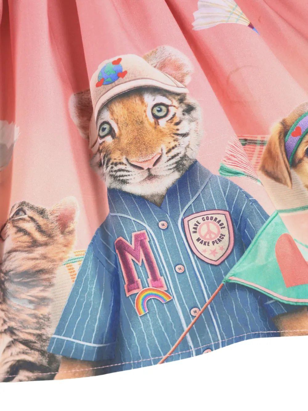 Molo Ribgebreide jurk met dierenprint Roze