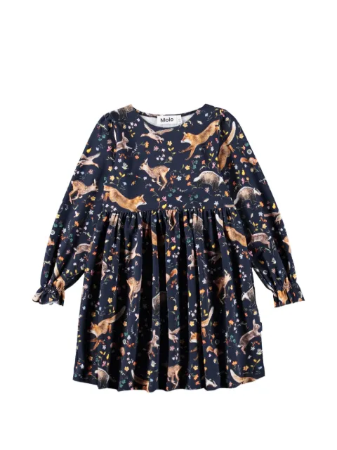 Molo animal-print ruffled dress