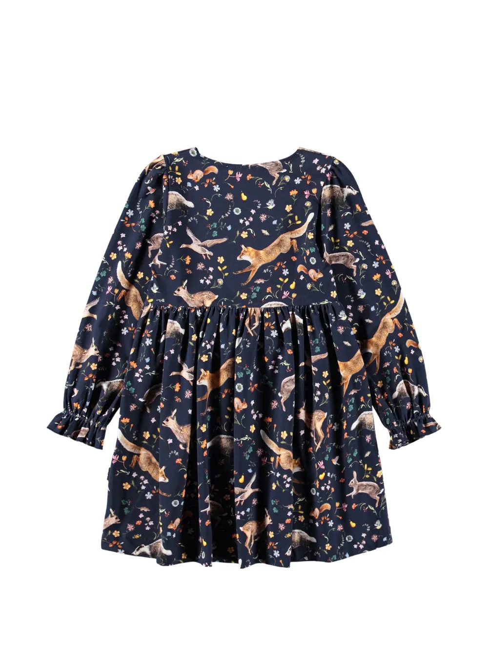 Molo Jurk met dierenprint en ruches Blauw