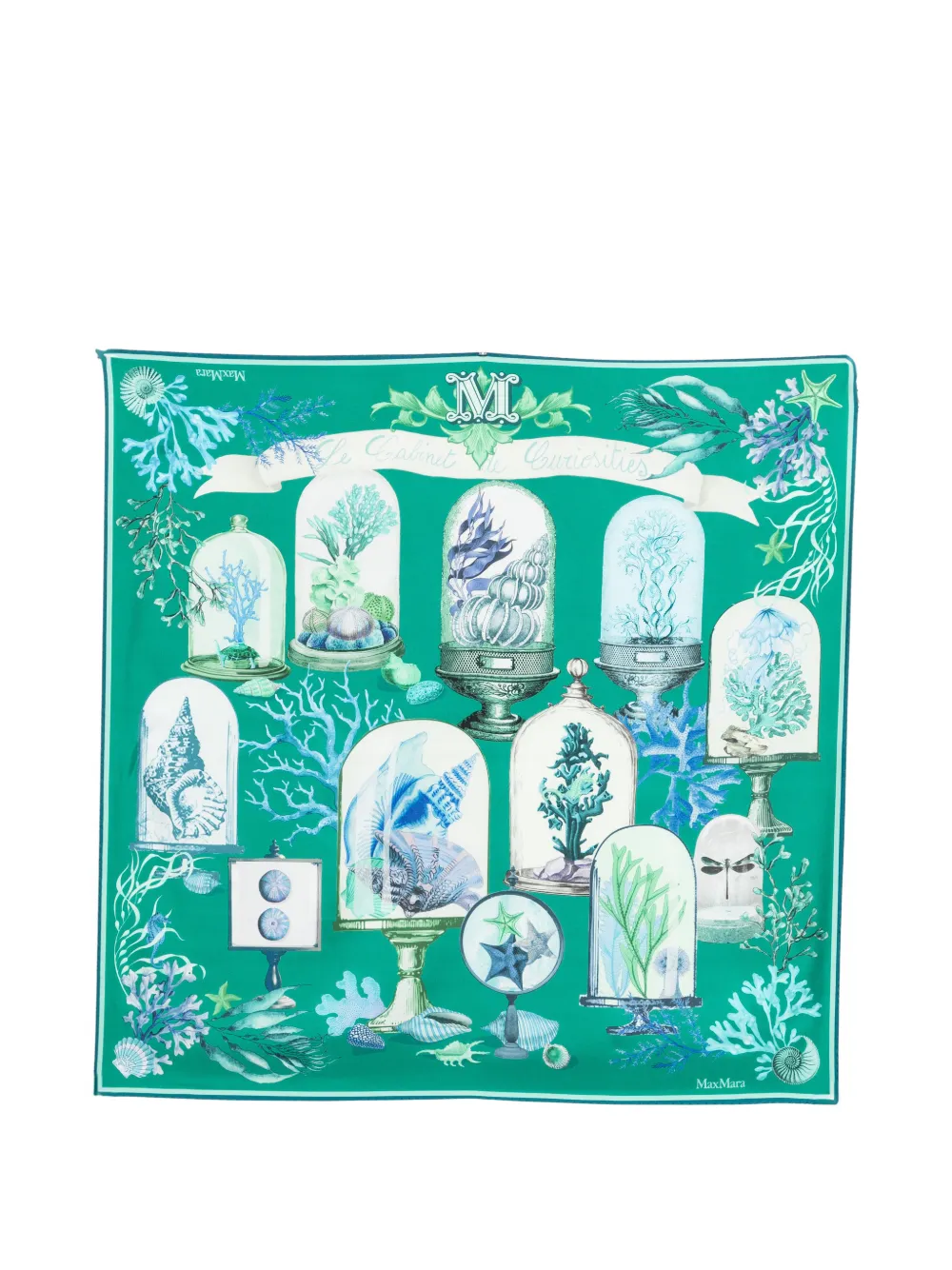 Max Mara undersea-print scarf - Verde