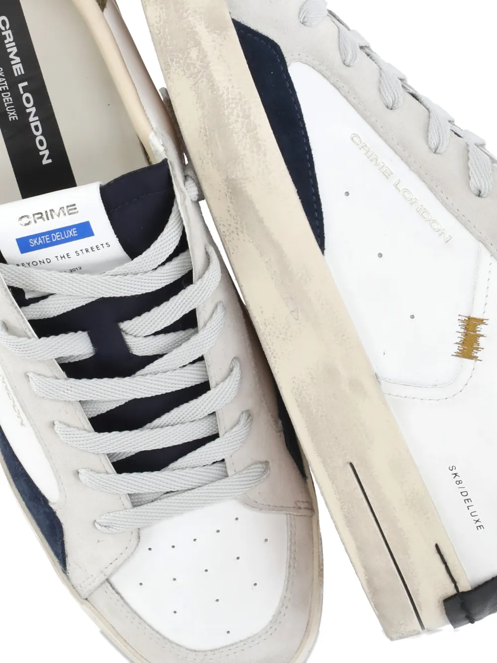 Crime London SK8 Deluxe leren sneakers Wit