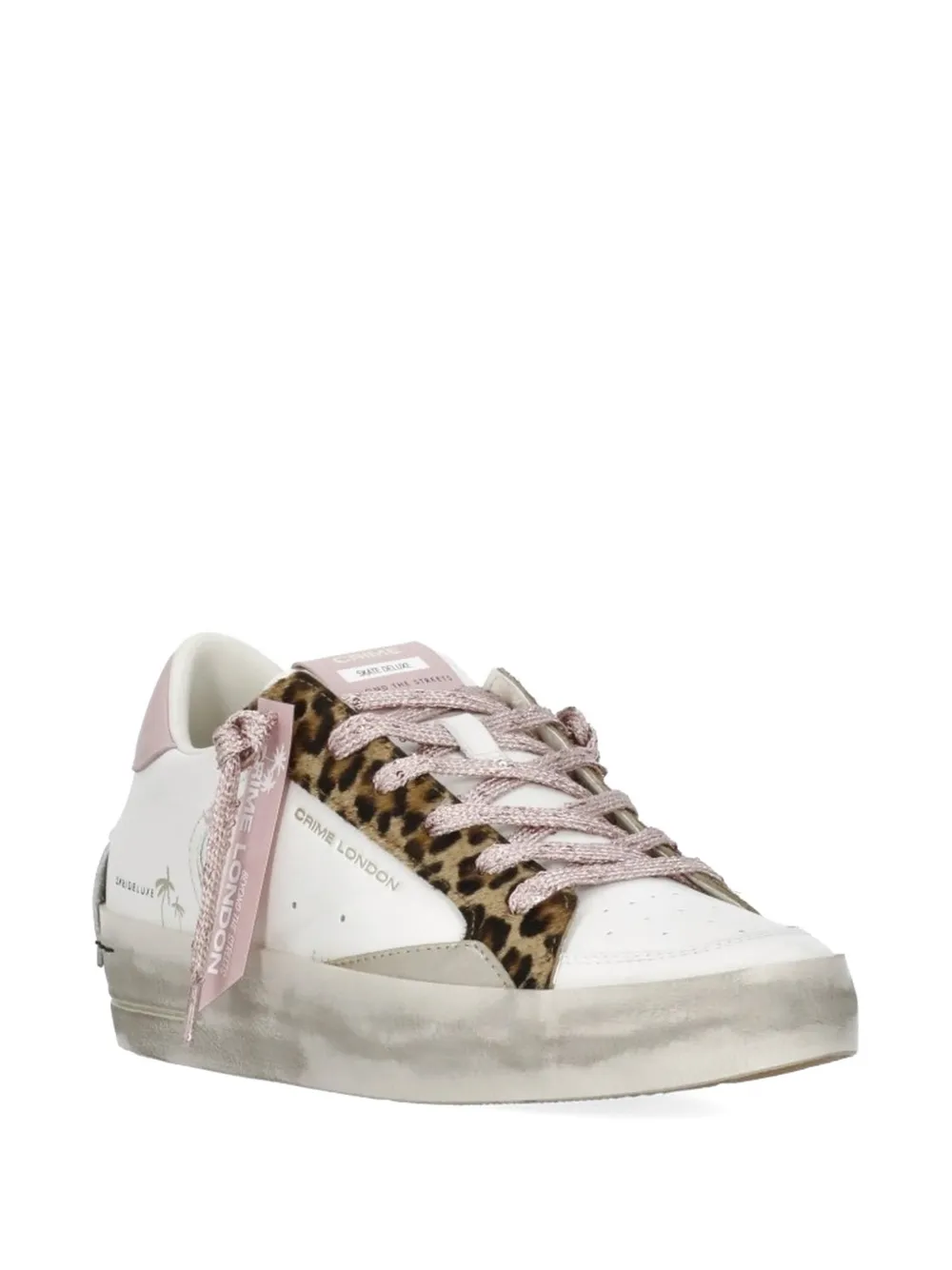 Crime London Sk8 Deluxe leren sneakers Wit