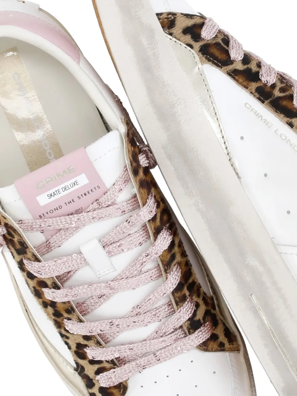 Crime London Sk8 Deluxe leren sneakers Wit