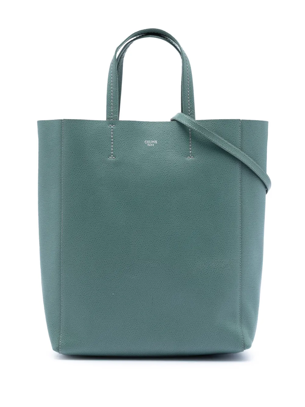 Celine Pre-Owned 2019 Small Grained Calfskin Vertical Cabas Tote satchel - Verde