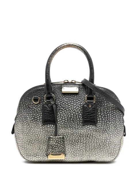 Burberry Pre-Owned 2000-2017 スモール オンブレメタリック グレインカーフ オーチャード ボウリング サッチェルバッグ