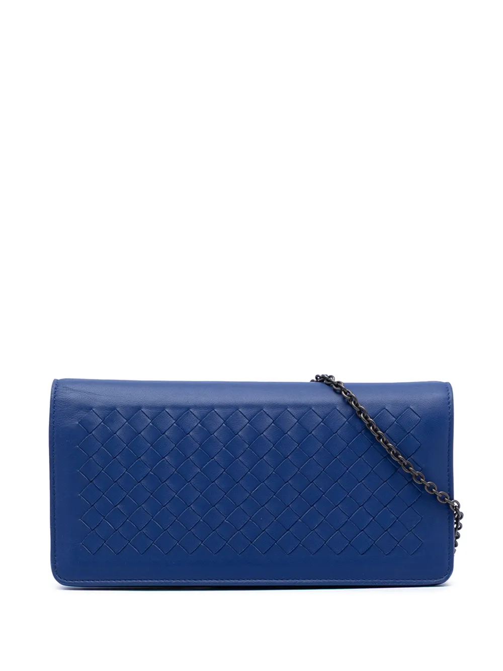 Bottega Veneta Pre-Owned 2012-2025 Nappa Intercciato Flap Wallet on Chain crossbody bag - Blu