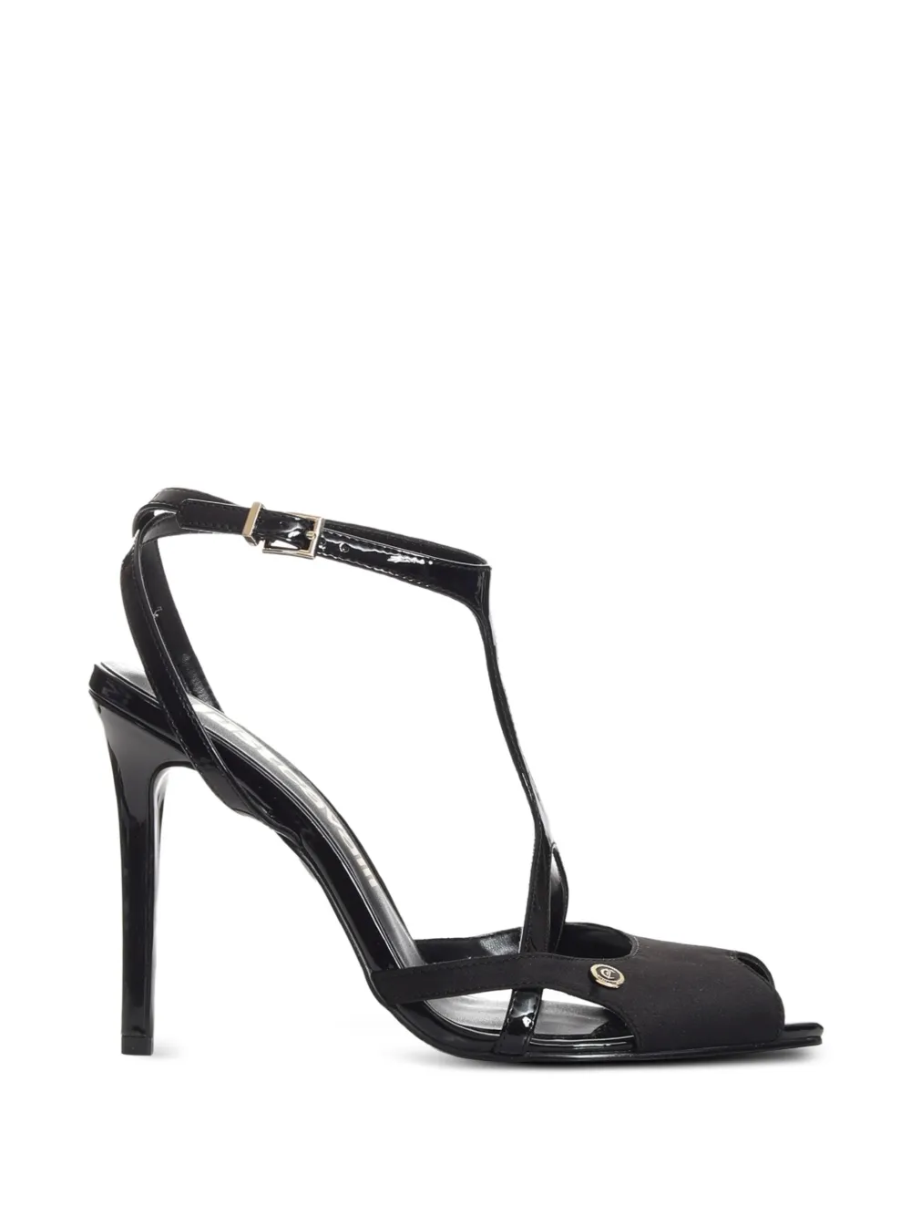 Just Cavalli peep-toe heeled sandals Zwart
