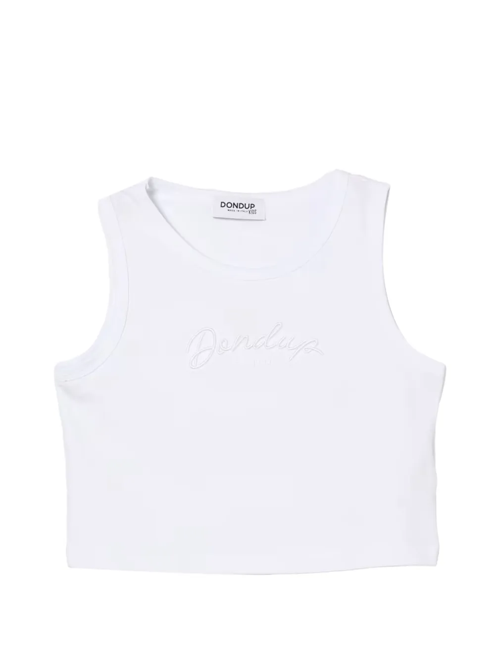 DONDUP KIDS embroidered sleeveless top - Bianco