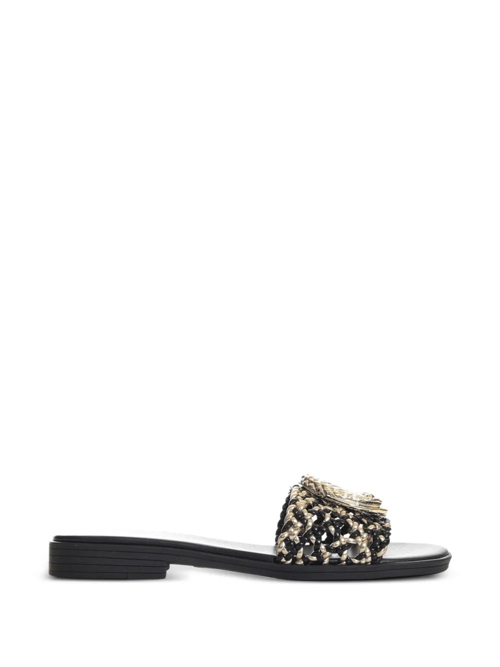 Just Cavalli logo-appliqué sandals Zwart