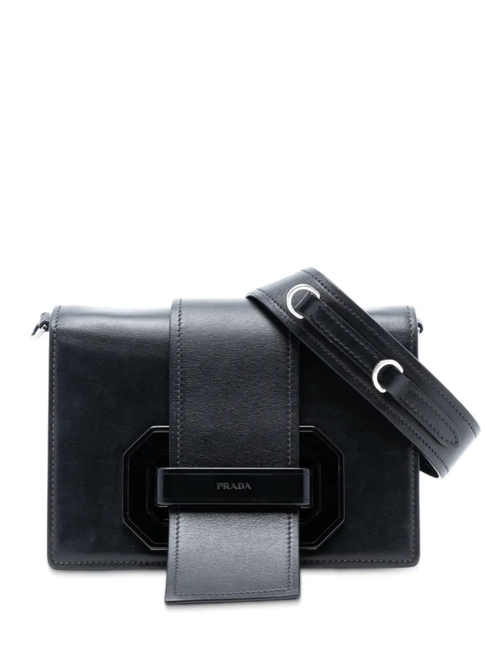 Prada Pre-Owned 2010-2025 City Calf Plex Ribbon crossbody bag - Nero