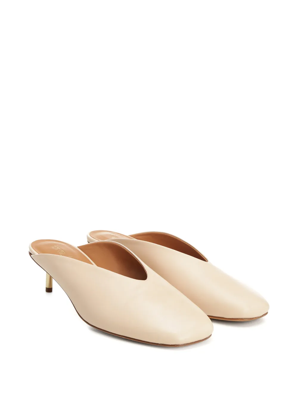 Forte Muiltjes met vierkante neus Beige