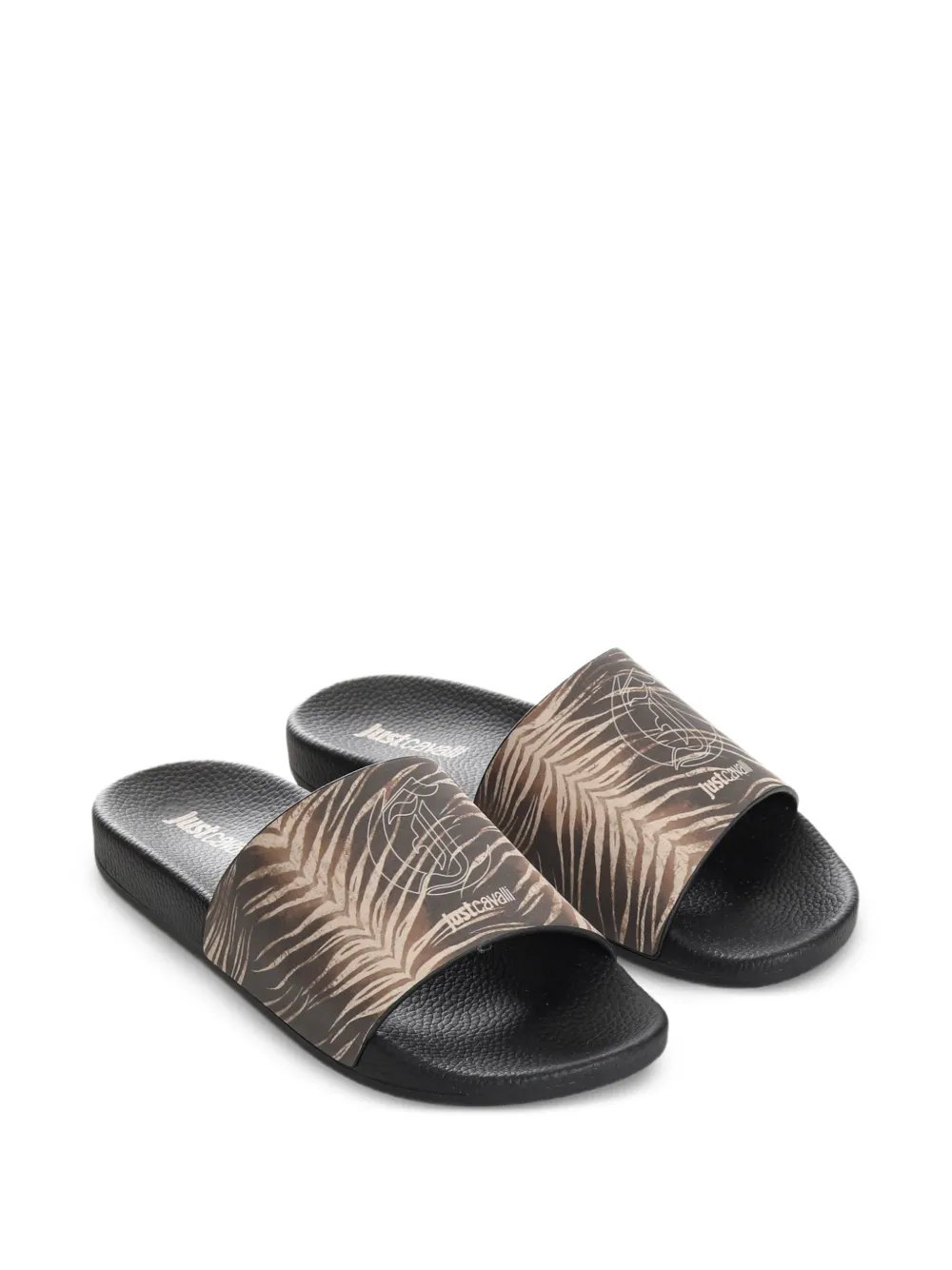 Just Cavalli Slippers met logoprint Bruin