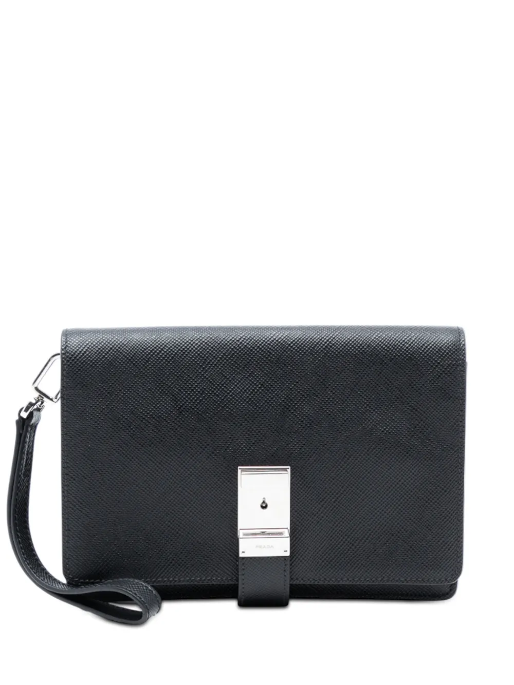 Prada Pre-Owned 2013-2025 Saffiano Flap clutch bag - Nero