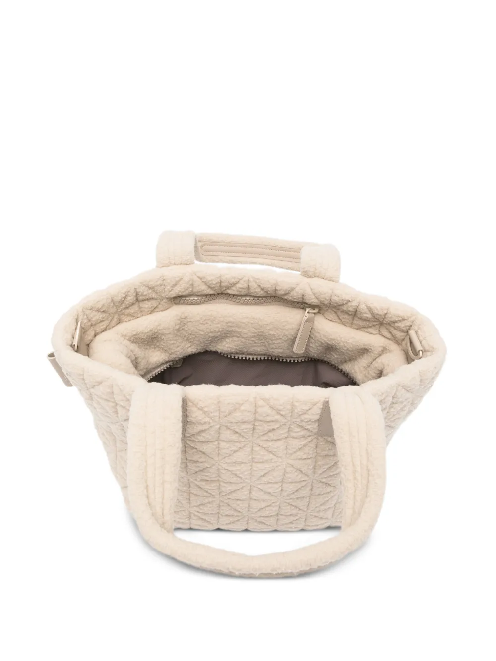 Small Vee Quilted Sherpa Tote Bag
