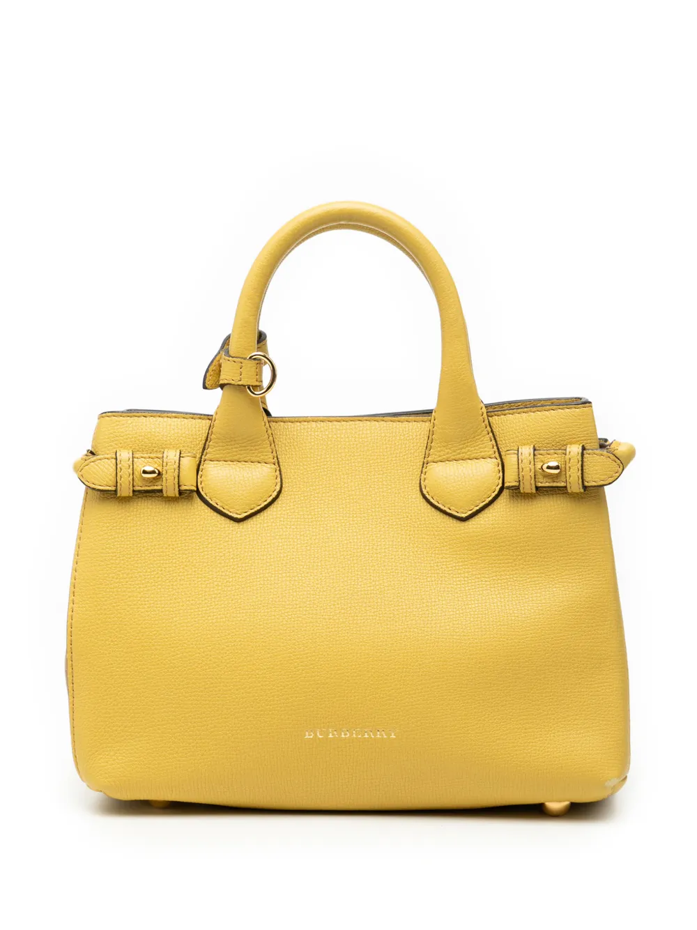 Burberry Pre-Owned 2000-2017 Small Leather and House Check Banner satchel - Giallo