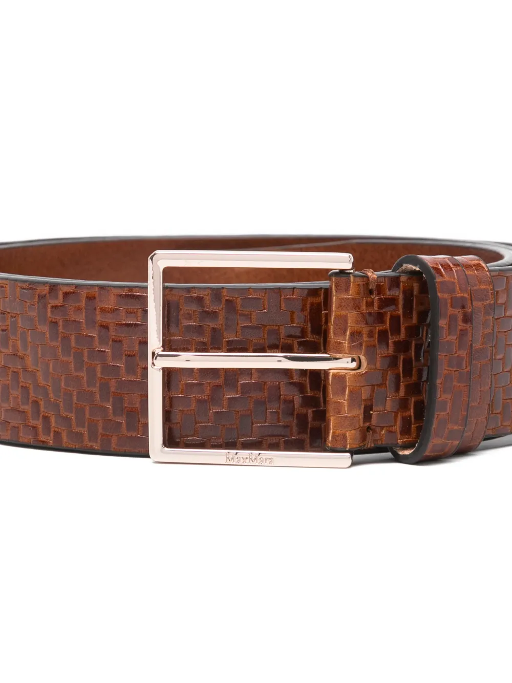  Max Mara Patterned Pin-buckle Belt - Brown 