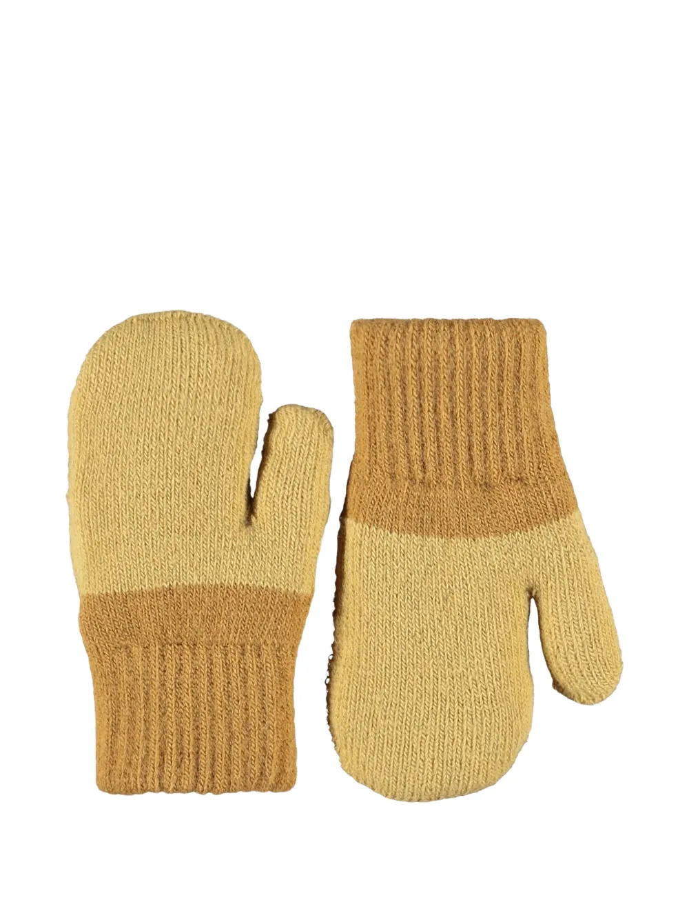 Molo Wanten met geribbelde manchetten en herten intarsia Beige
