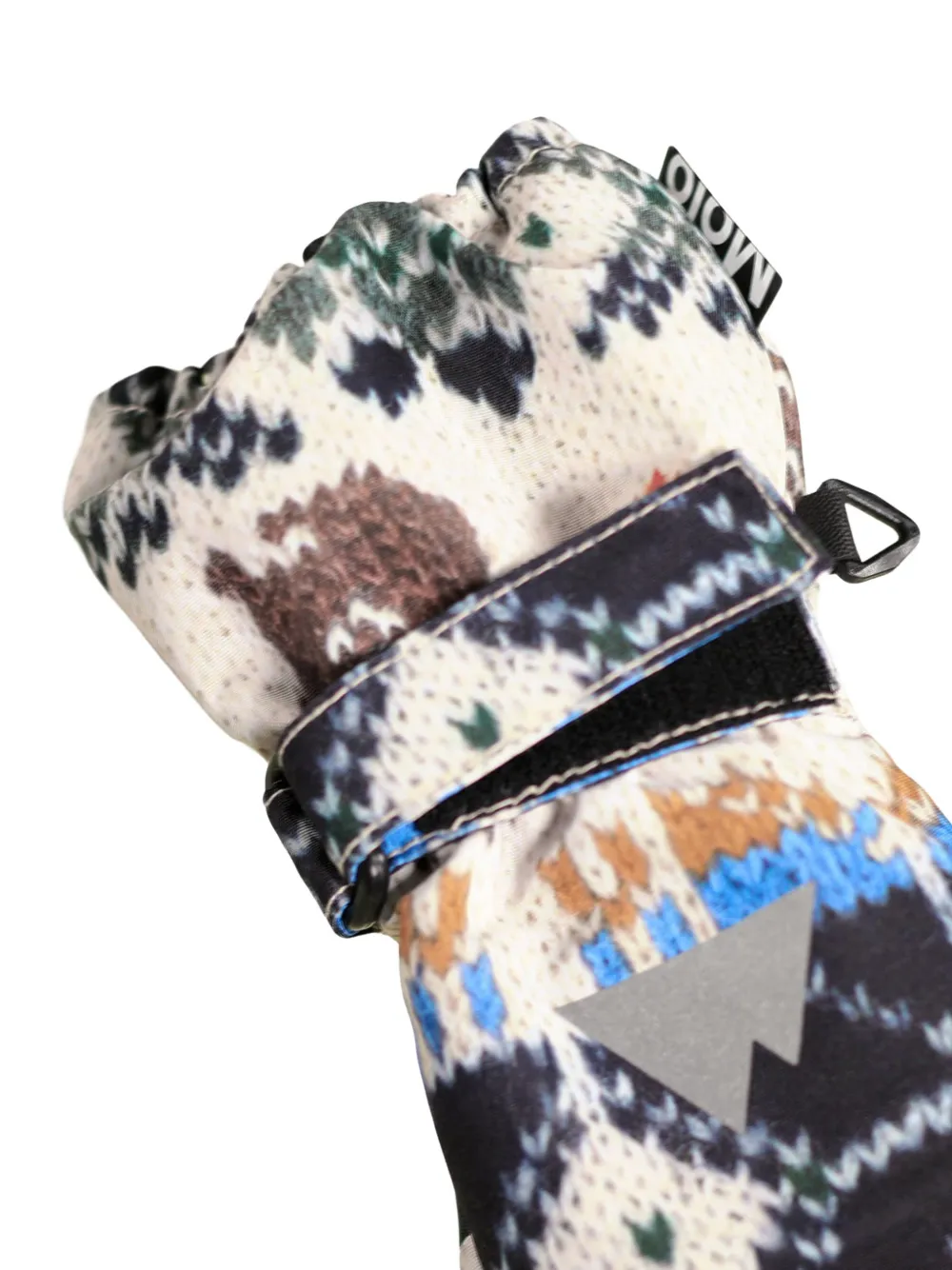 Molo Skiwanten met klittenband en print Beige