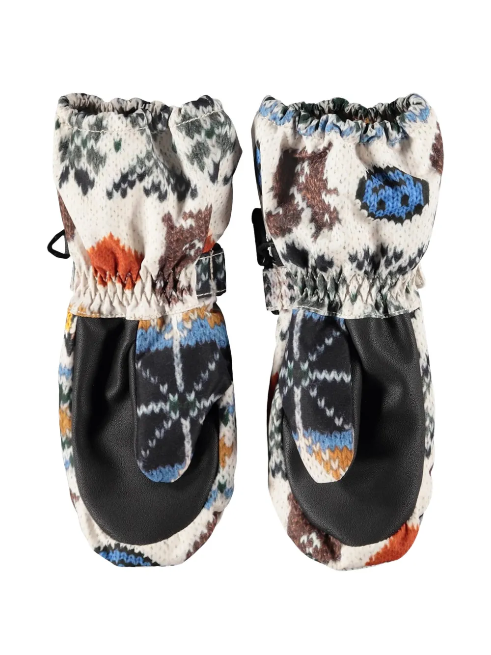Molo Skiwanten met klittenband en print Beige