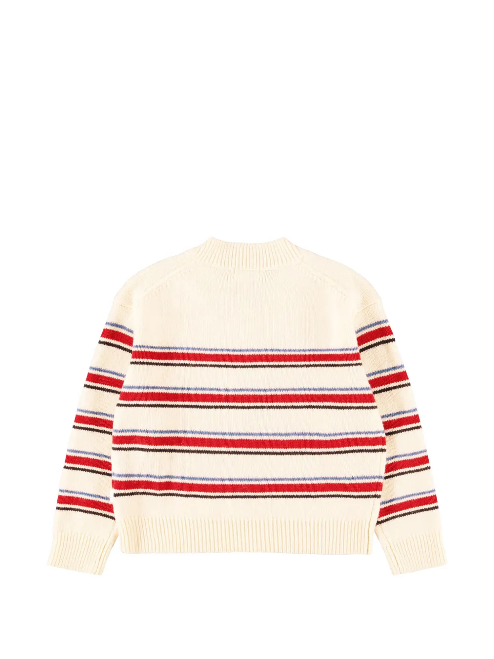 Molo Gestreepte sweater met intarsia strik Beige