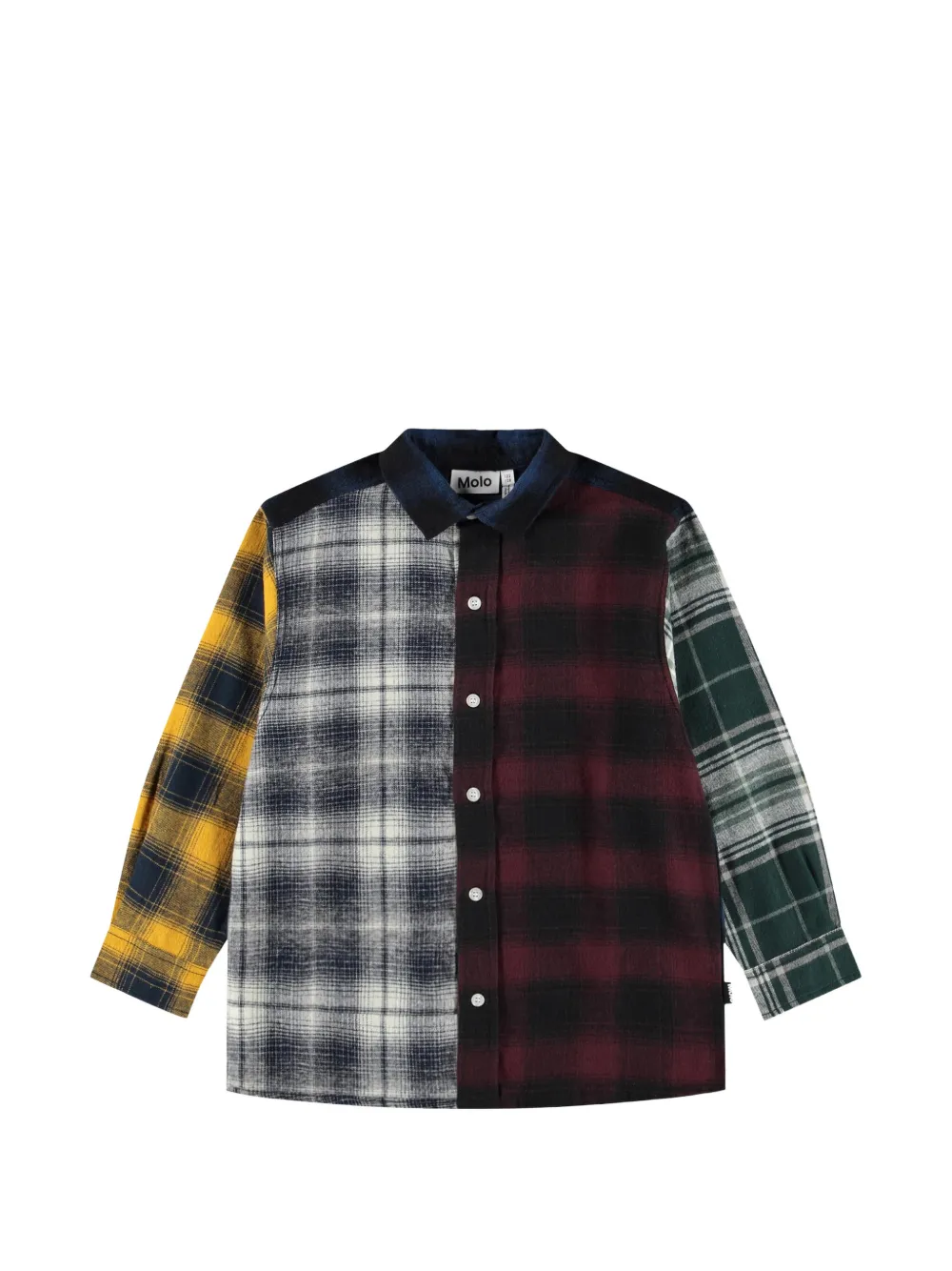 Molo Camicia con design patchwork - Grigio
