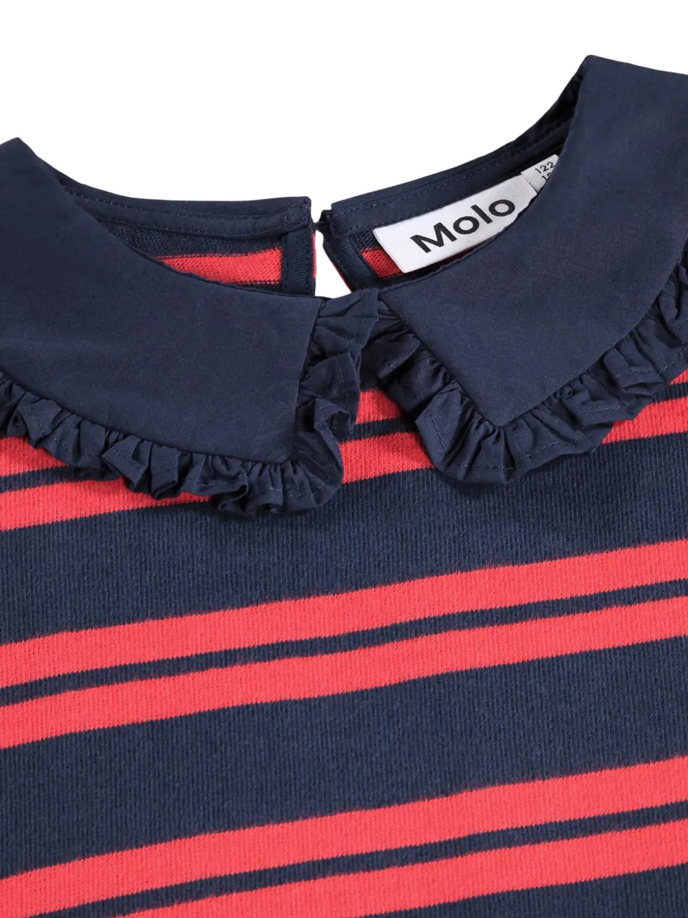 Molo Gestreepte jurk met ruchekraag Blauw