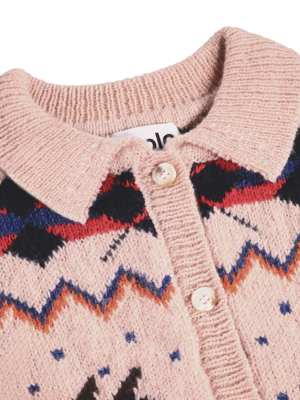 Molo Vest met paard intarsia Roze