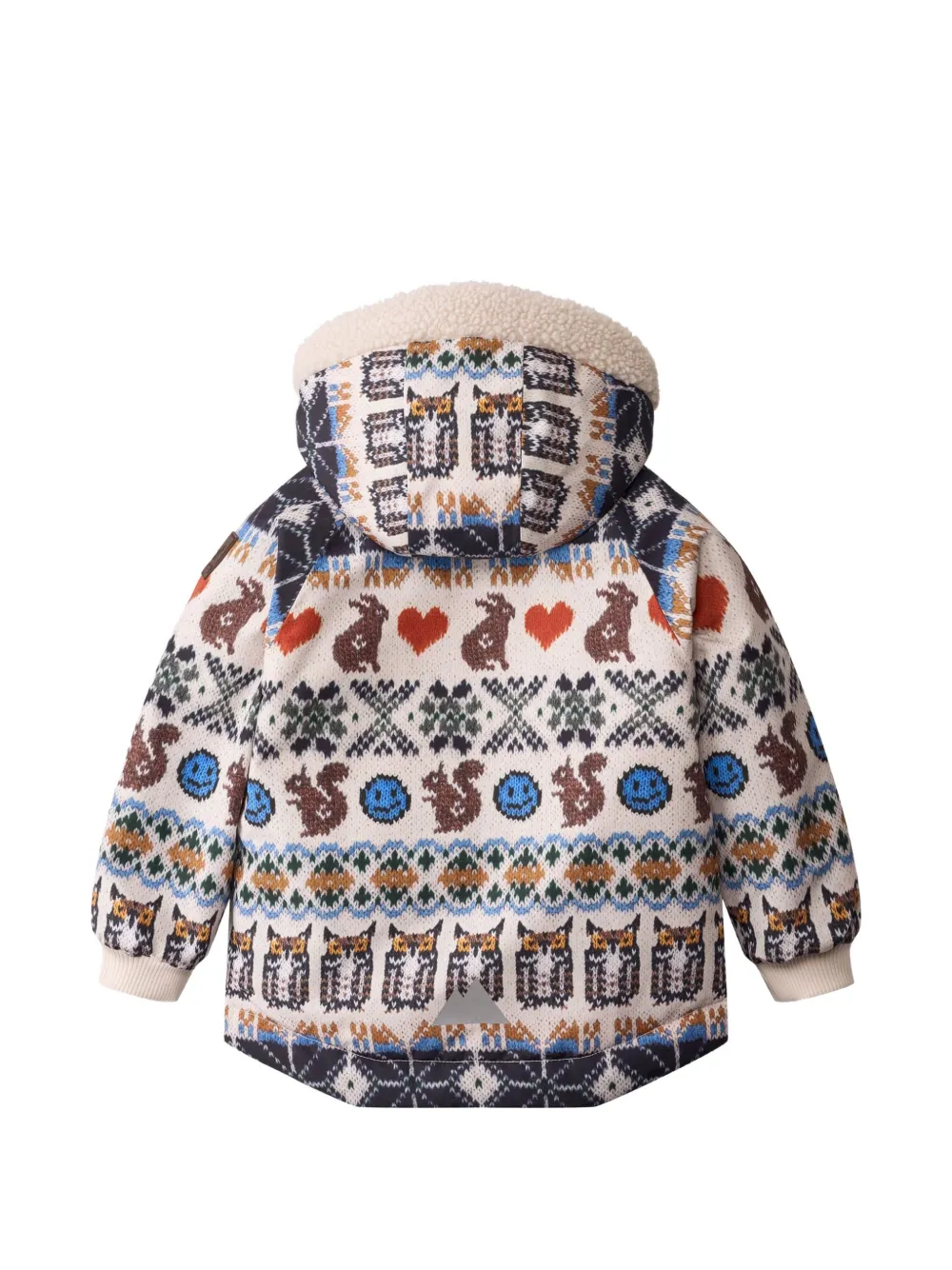 Molo Fair Isle jack met capuchon en print Beige