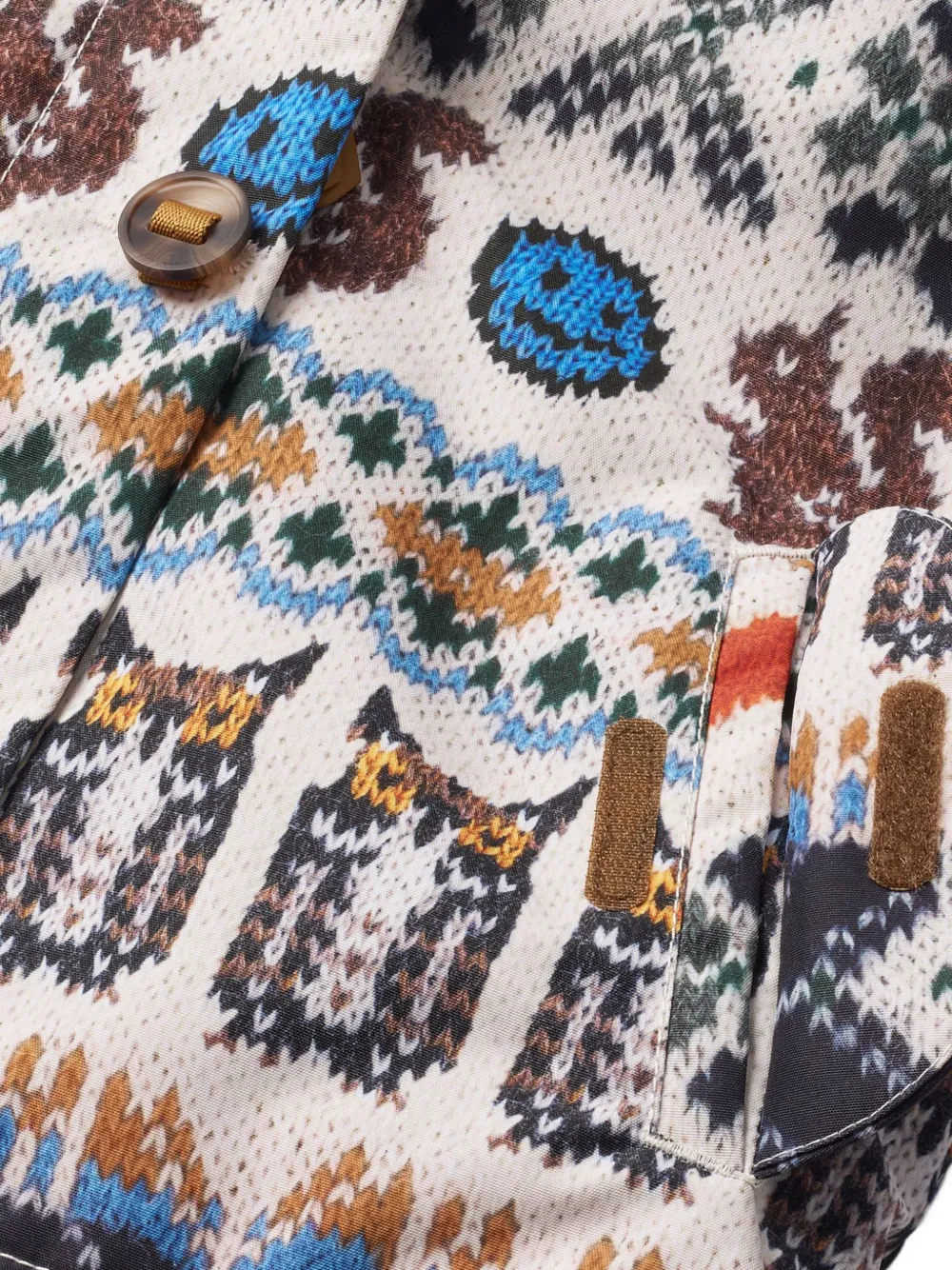 Molo Fair Isle jack met capuchon en print Beige