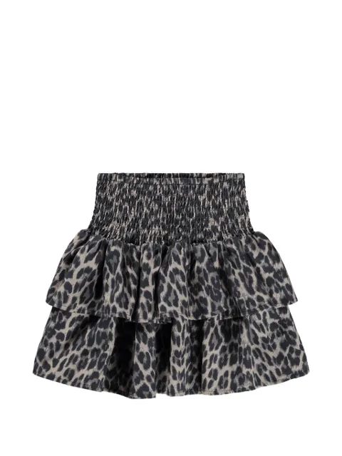 Molo leopard-print tiered skirt