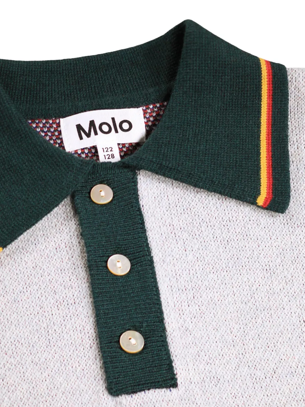 Molo Intarsia poloshirt met colourblocking Grijs