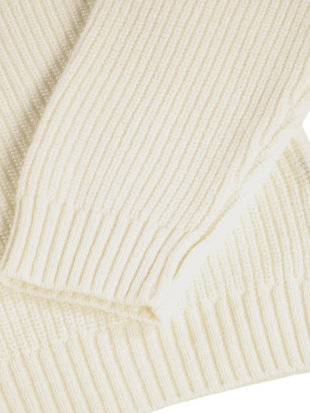 Molo Ribgebreide trui met halve rits Beige