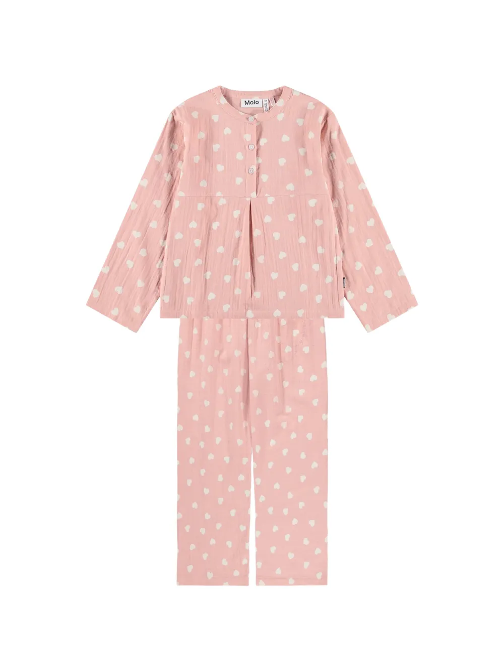 Molo Pyjama mit Herz-Print - Rosa