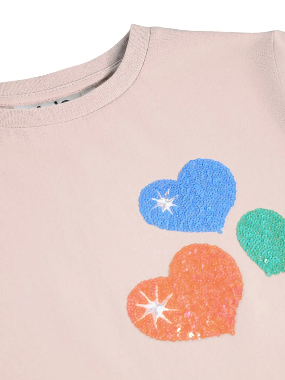 Molo T-shirt verfraaid met pailletten en hartpatch Roze