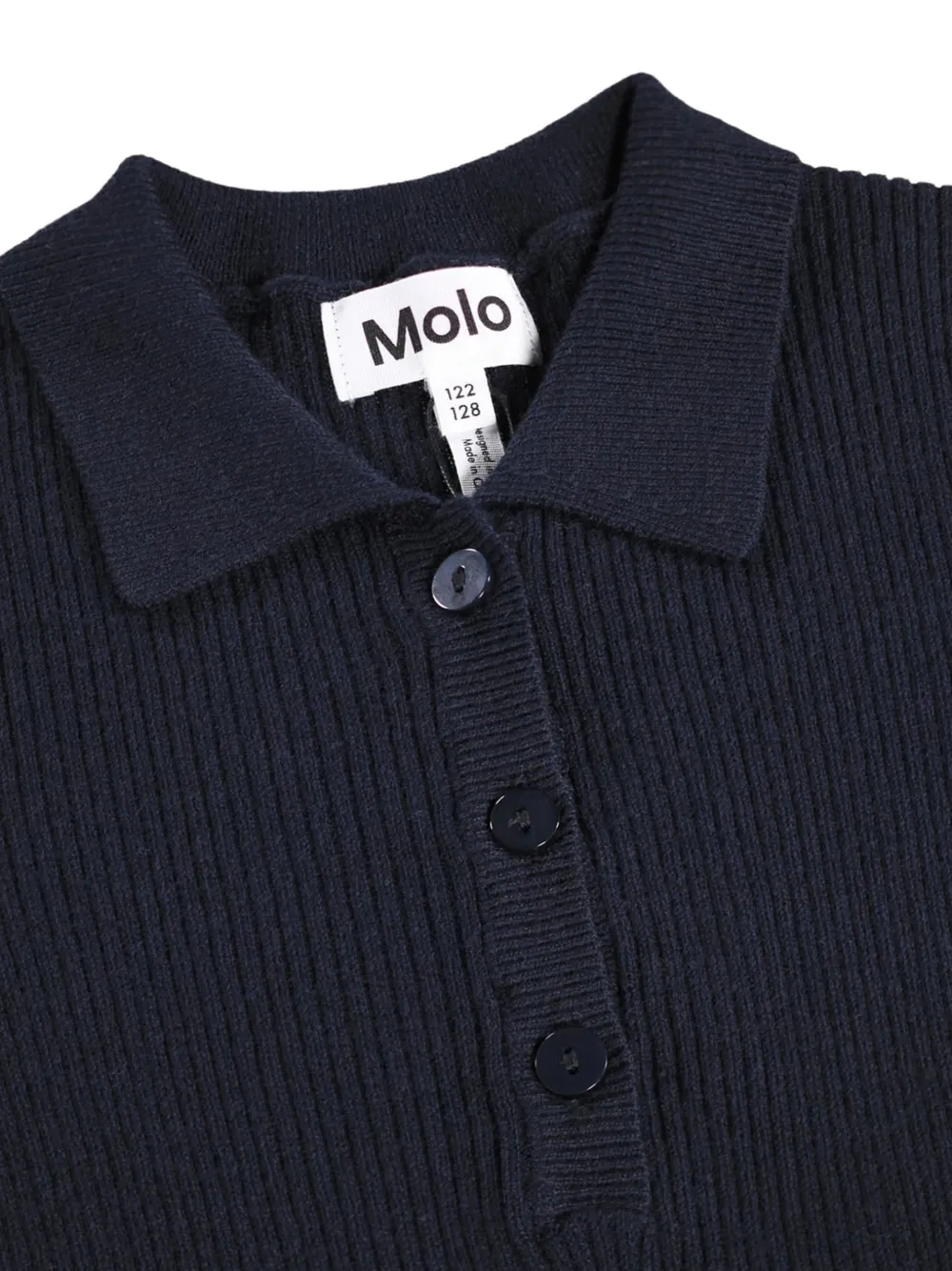 Molo Ribgebreide jurk met gestreepte afwerking Blauw