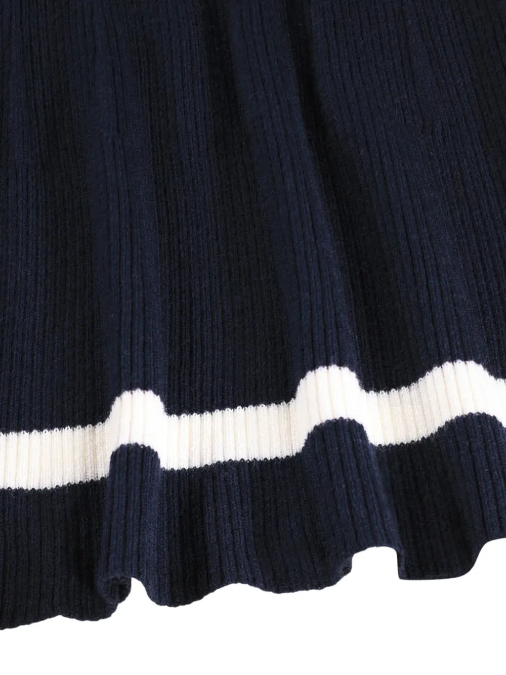 Molo Ribgebreide jurk met gestreepte afwerking Blauw