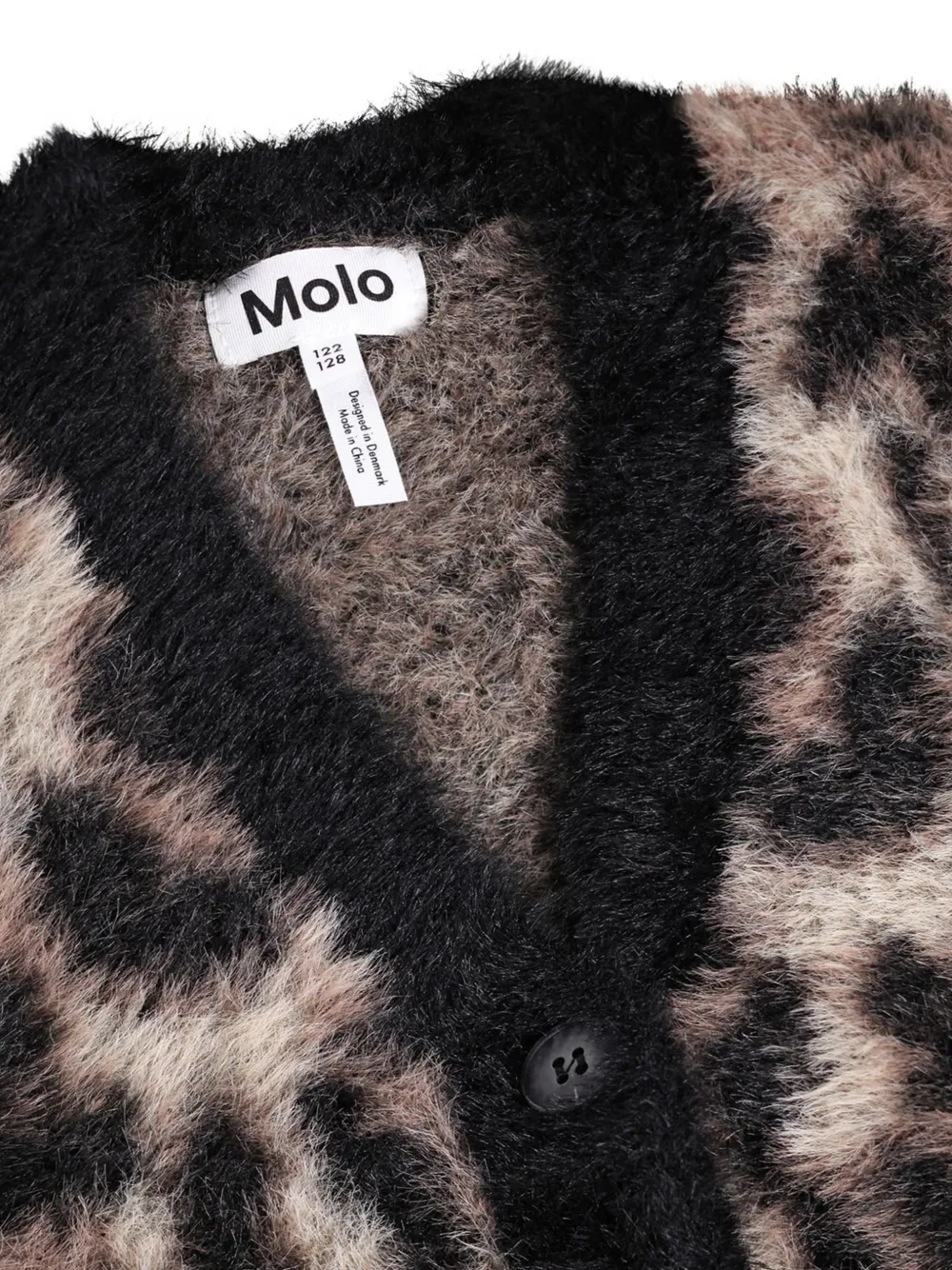Molo Gebreid vest met luipaardprint Beige