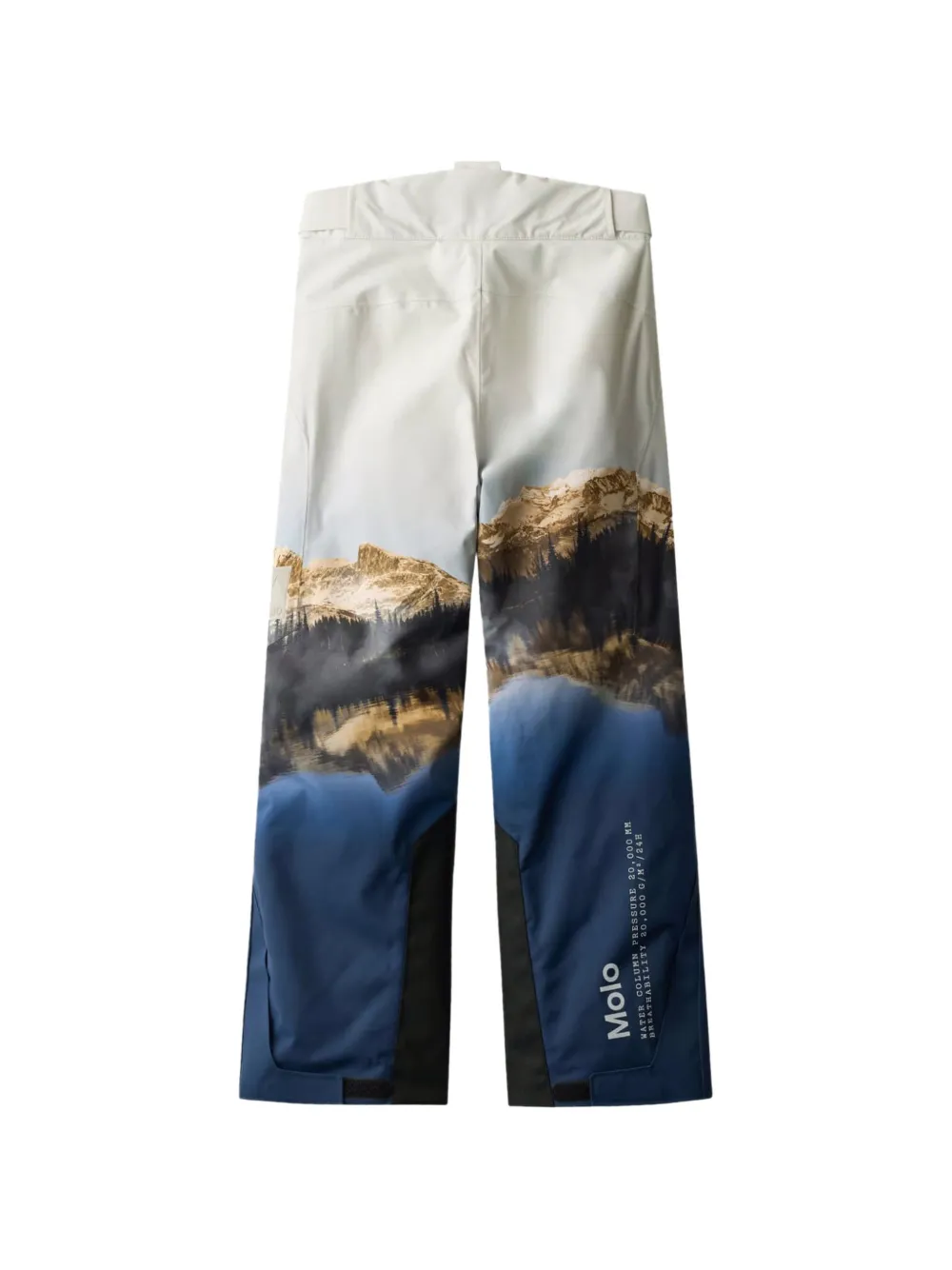 Molo Mirror Mountains skibroek met landschapsprint Beige