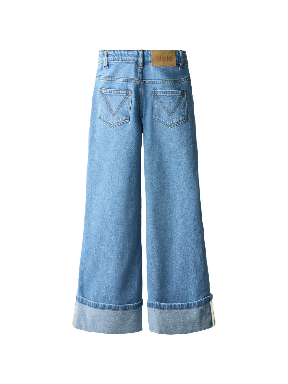 Molo Jeans met wijde pijpen en omslag Blauw