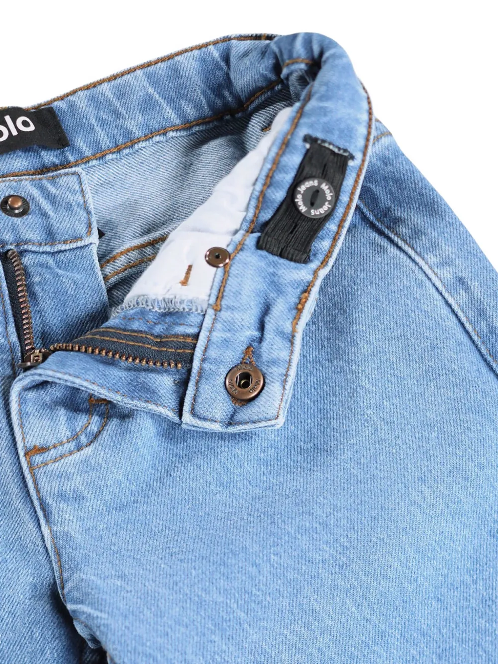 Molo Jeans met wijde pijpen en omslag Blauw