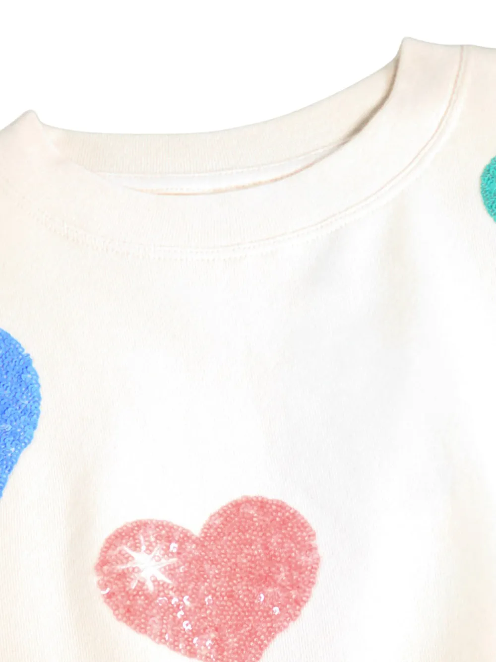 Molo Sweater verfraaid met pailletten en hartpatch Beige