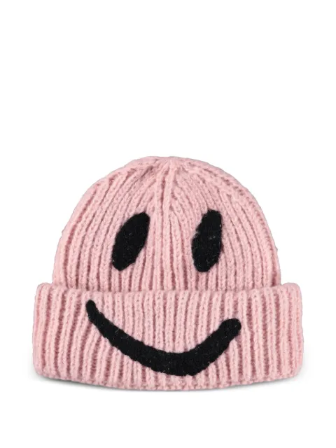Molo smiley-face ribbed-knit beanie hat