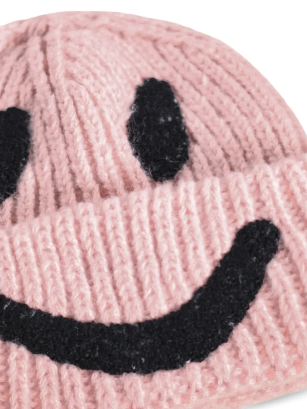 Molo Ribgebreide muts met smileyface Roze