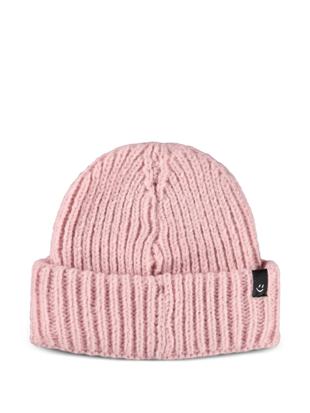 Molo Ribgebreide muts met smileyface Roze